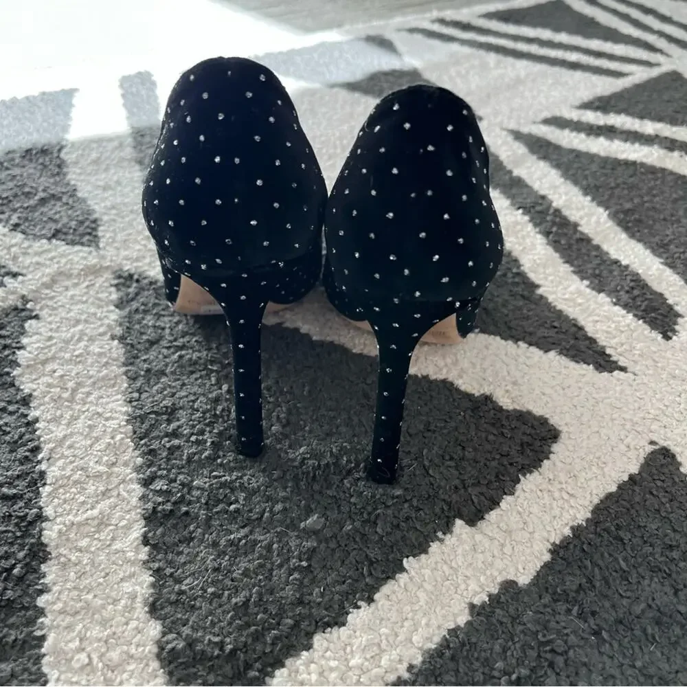 Jimmy Choo Romy 100 Pumps In Black Velvet With Glitters Size 37 - Picture 3 of 5